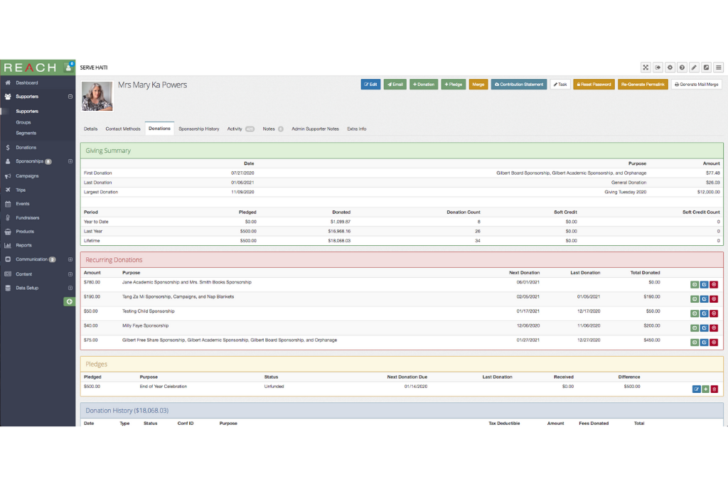 child sponsorship software