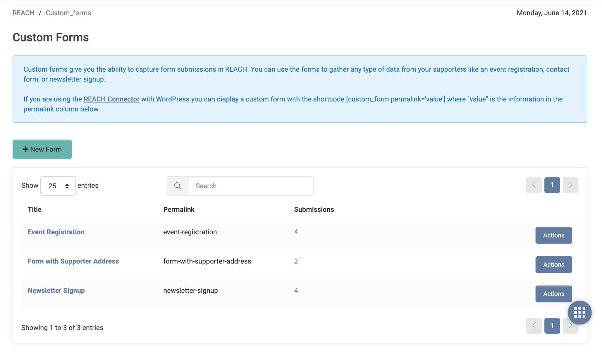 Custom Forms - REACH®