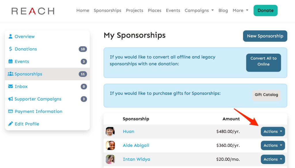 my sponsorships serve haiti