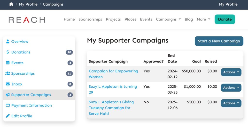 my supporter campaigns serve haiti