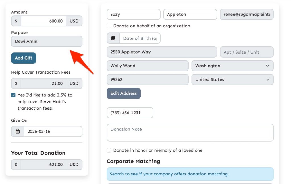 Catch Up Alert in Donor Portal serve haiti 2