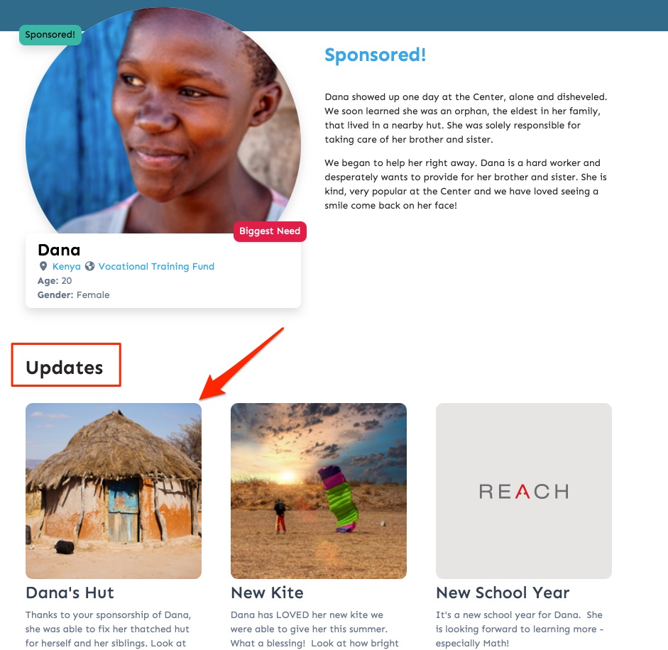 Sponsorship Profile Record dana serve haiti