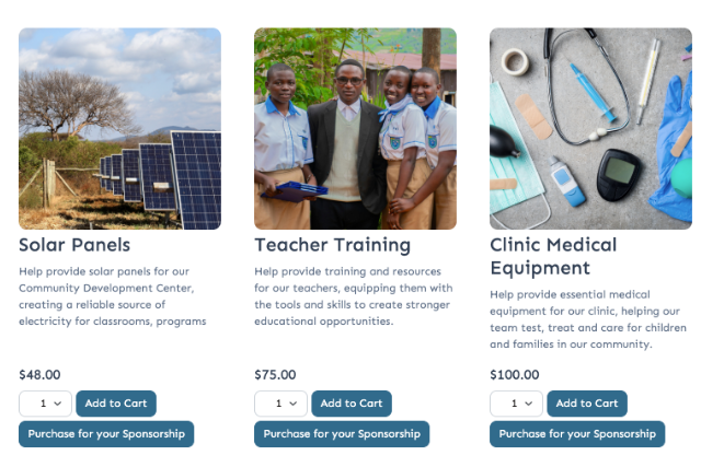 Child Sponsorship Software sponsorship gifts